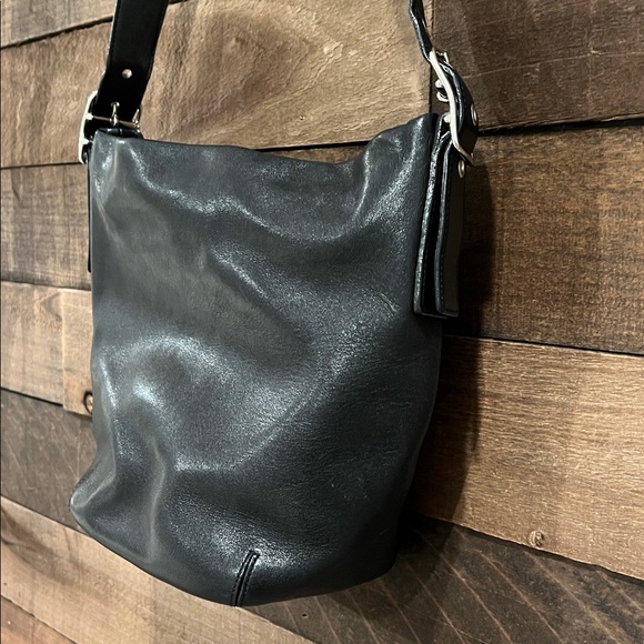 Vintage Coach Black Leather Bucket Shoulder Purse Classic G2J-9186 - Picture 5 of 9